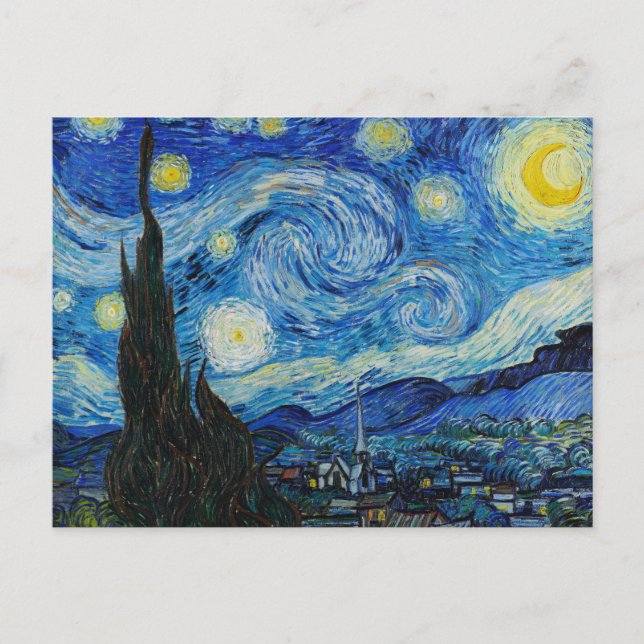 The Starry Night - Vincent Van Gogh Vykort (Framsida)