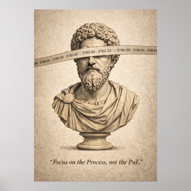 The Stoic Trader, Process vs PnL, Forex Trading Poster (Framsidan)
