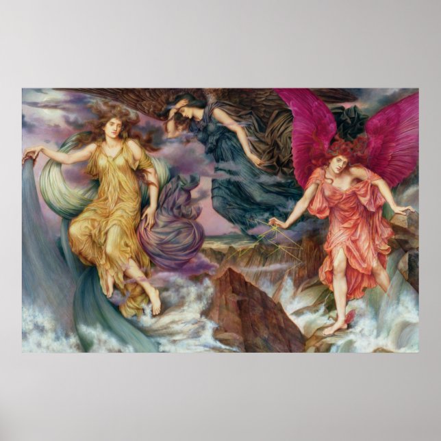 The Storm Spirits by Evelyn De Morgan Poster (Framsidan)