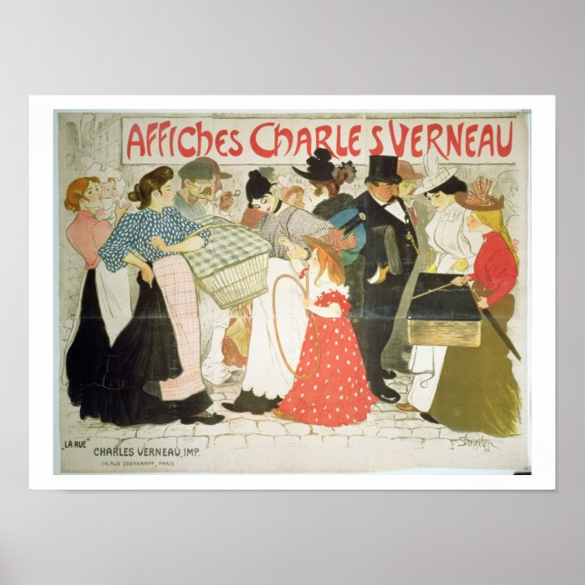 "The Street", poster för skrivaren Charles Verne (Framsidan)