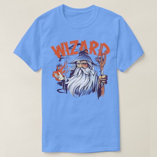 The Strong Old Wizard Magical Power Wizard  T Shirt (Design framsida)