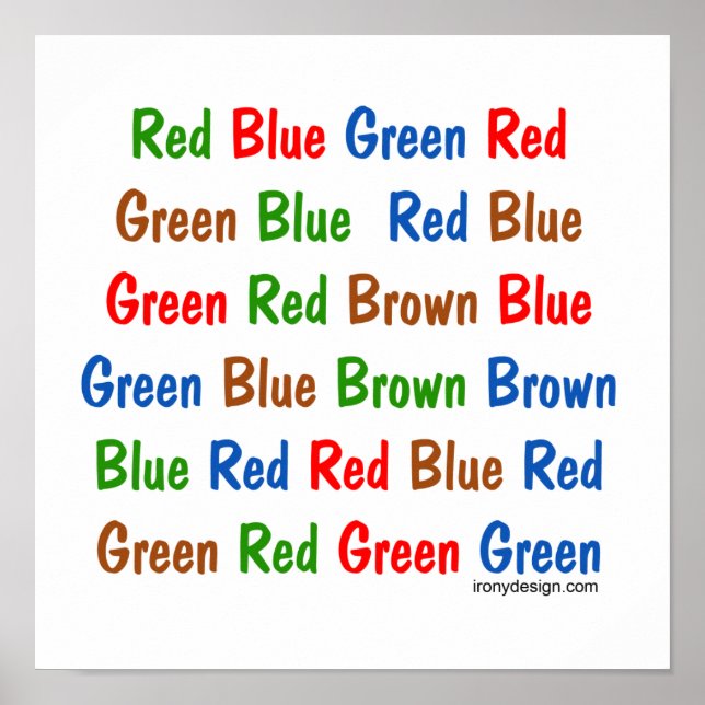 The Stroop Test Affisch (Framsidan)