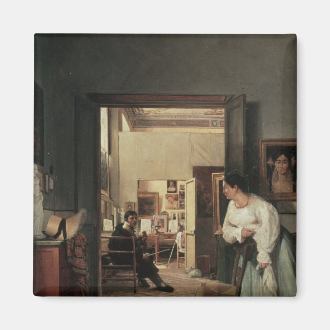The Studio of Ingres in Rom, 1818 Magnet (Framsidan)