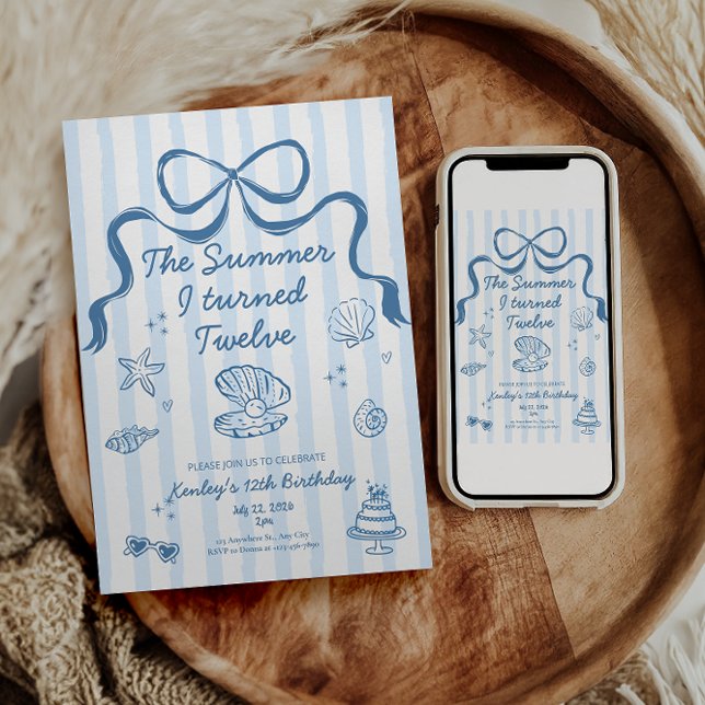 The Summer I turned 12 Birthday Invitation Inbjudningar (Skapare uppladdad)