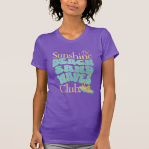 The Sunshine Club, Strand, Sand och Vågor Sommar T Shirt