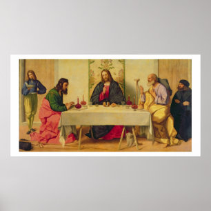 The Supper at at Emmaus, 1520 (oil on canvas) Poster