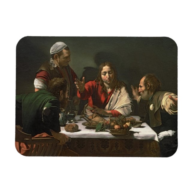 The Supper at at Emmaus, 1601 (oil and empera) Magnet (Horisontell)