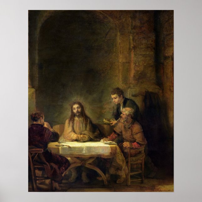The Supper at at Emmaus, 1648 (oil on Panel) Poster (Framsidan)