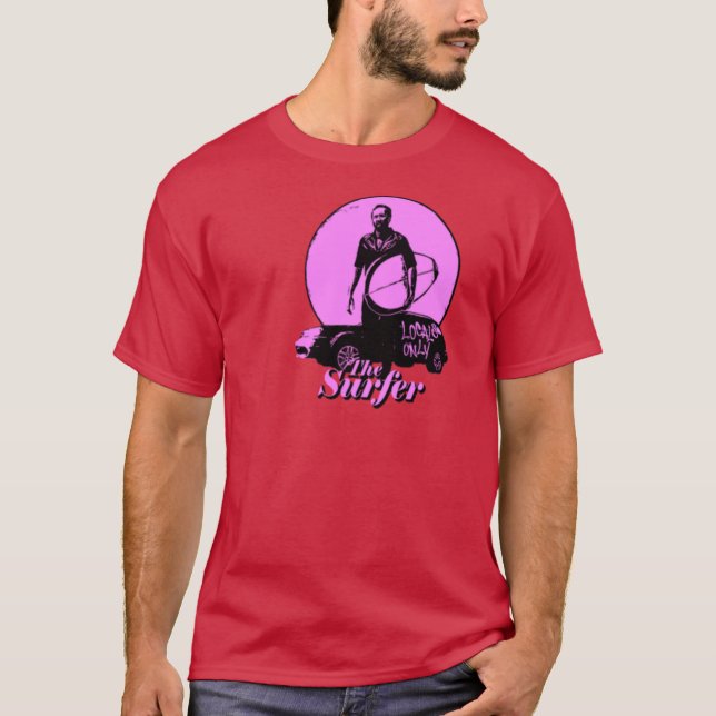The Surfer Pink vintage T Shirt (Framsida)