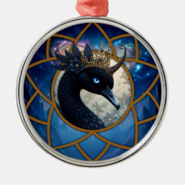 The Swan Who Guards the Moon. Julgransprydnad Metall