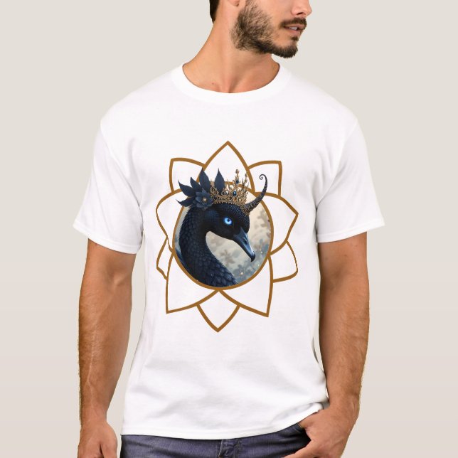 The Swan Who Guards the Moon.   T Shirt (Framsida)