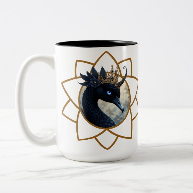 The Swan Who Guards the Moon.   Två-Tonad Mugg (Vänster)