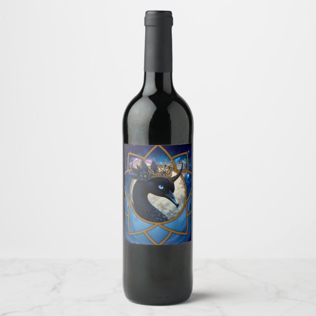The Swan Who Guards the Moon.   Vinflaska Etikett (Framsida)