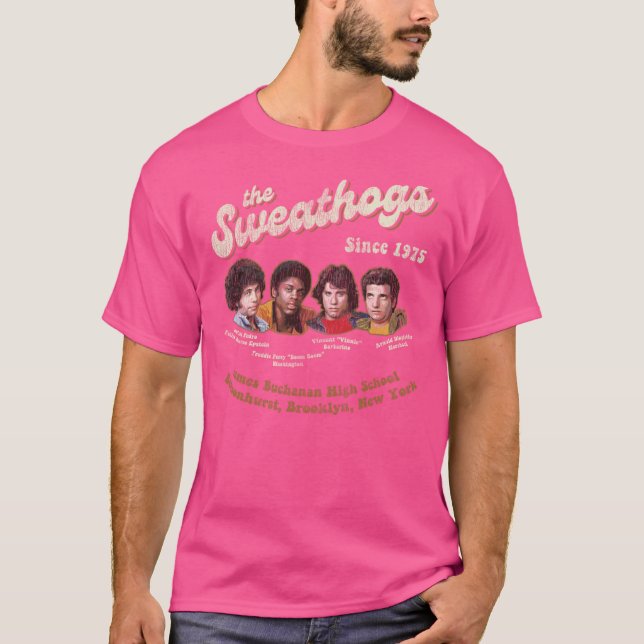 The Sweathogs Retro 1975 Slitna Dks present T Shirt (Framsida)