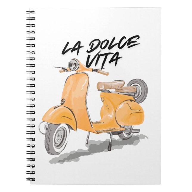 THE SWEET LIFE MOTORCYCLE Tote Bag notebook Anteckningsbok (Framsidan)