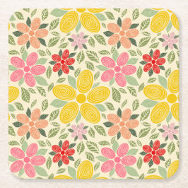 The Swirl Garden Coaster Underlägg Papper Kvadrat