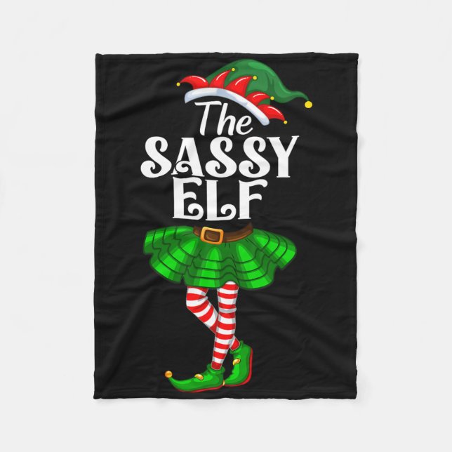 The Sy Elf Xmas Funny Christmas Matching Family Pa Fleecefilt (Framsidan)