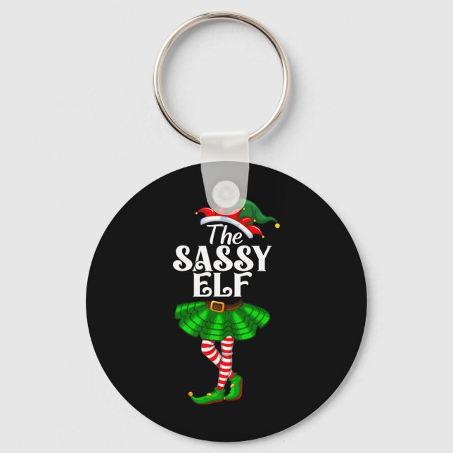 The Sy Elf Xmas Funny Christmas Matching Family Pa Nyckelring (Framsida)