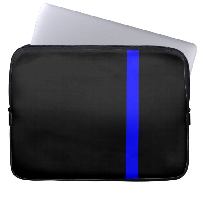 The Symbolic Thin Blue Line Vertical Black Laptop Fodral (Framsidan)