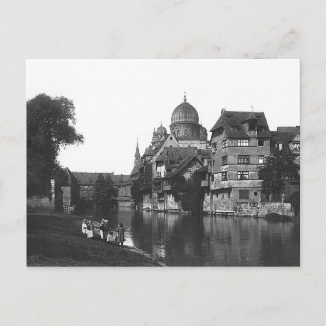 The synagogue at Nürnberg, 19.10 Vykort (Framsida)