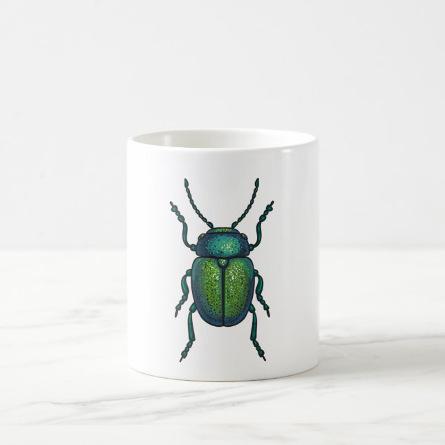 The tansy beetle kaffemugg (Center)