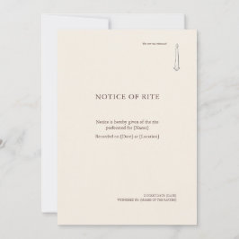The Taper Flame- Religious Rite Notice Invitation Inbjudningar