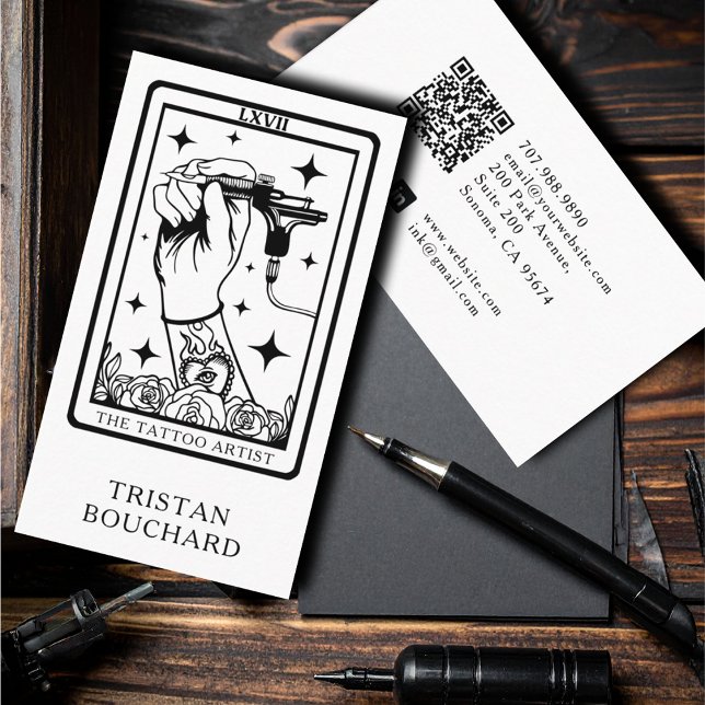 The Tattoo Artist Tarot Business Card Visitkort (Skapare uppladdad)