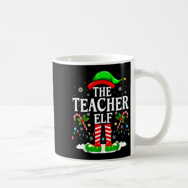 The Teacher Elf Funny Xmas Teachers Christmas Teac Kaffemugg (Höger)