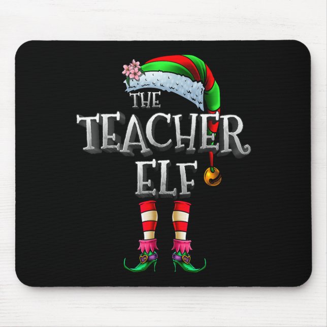 The Teacher Elf Shirt Matching Family Funny Christ Musmatta (Framsidan)
