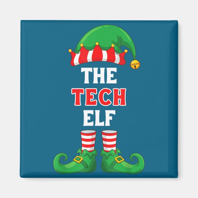 The Tech Elf Shirt Christmas For It Guy Tech Suprt Magnet (Framsidan)