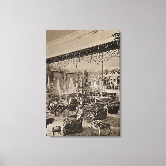 The Teckning Room, Wickham Hall, Kent, 1897 Canvastryck (Framsida)