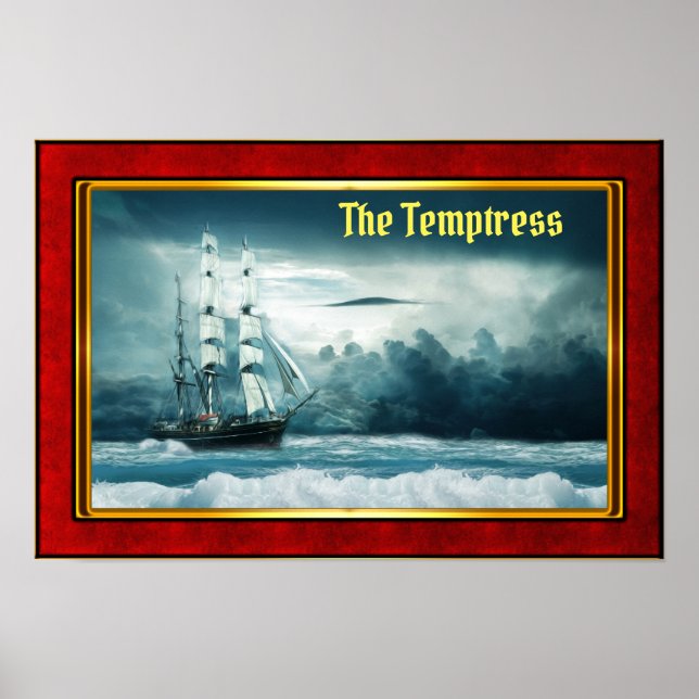 The Temptress - Galleon at Sail Poster (Framsidan)