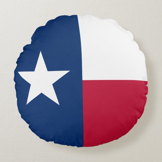 The Texan Lone Star State Flag of Texas Rund Kudde (Framsidan)
