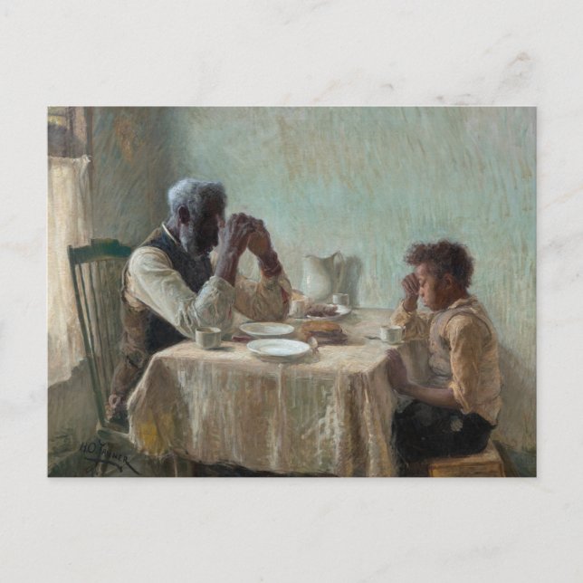 "The Thankful Poor", 1894 av Henry Ossawa Tanner Inbjudan Vykort (Framsida)