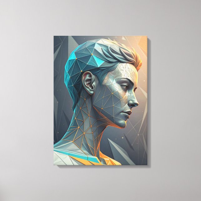 The Thinker 2.0 Abstract Geometric Canvas Print (Framsida)