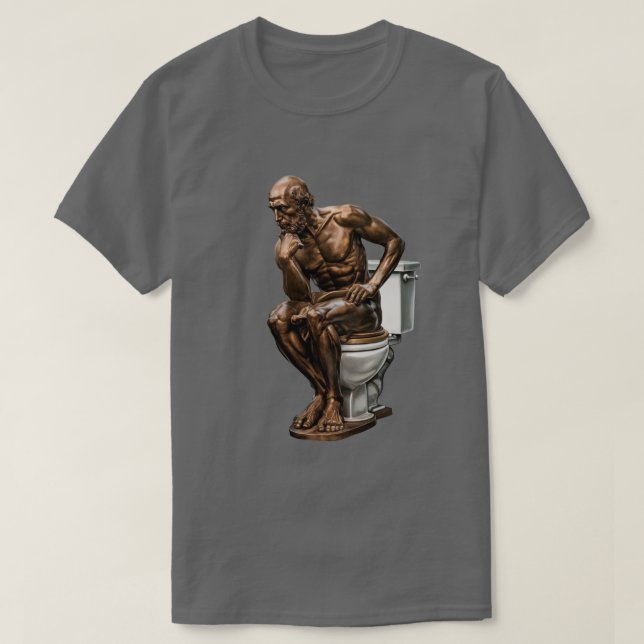 The Thinker Rolig  T Shirt (Design framsida)