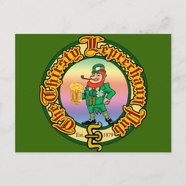 The Thirsty Leprechaun Pub Vykort (Framsida)