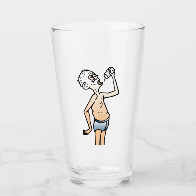 The Thirsty Man Glass Glaskopp (Framsida)