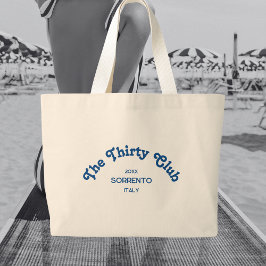 The Thirty Club Retro Blue Custom Crest Jumbo Tygkasse
