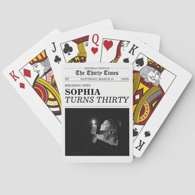 The Thirty Times Newspaper 30th Birthday Party Casinokort (Baksidan)