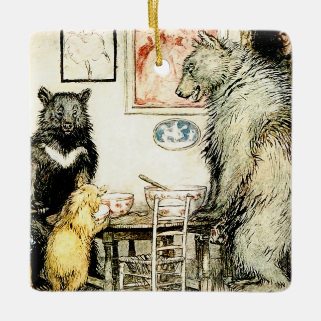 "The Three Bears" av Arthur Rackham Julgransprydnad Keramik (Framsida)