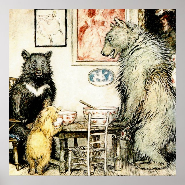 "The Three Bears" av Arthur Rackham Poster (Framsidan)
