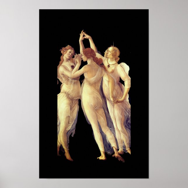 The Three Graces - detail, Primavera by Boticelli Poster (Framsidan)