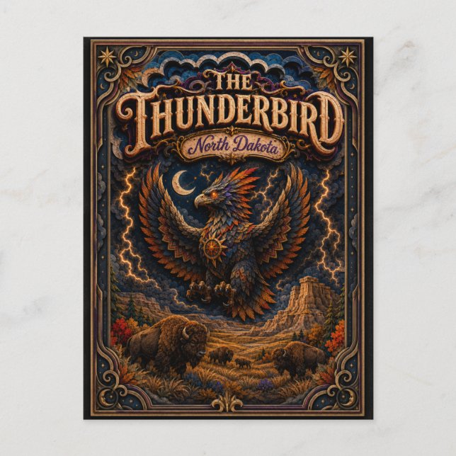 The Thunderbird North Dakota Popcut Legends Vykort (Framsida)