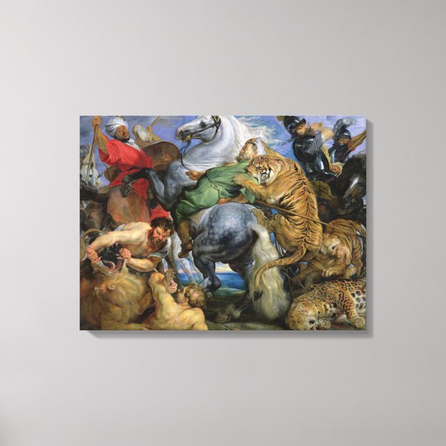 The Tiger Hunt, c.1616 Canvastryck (Framsida)