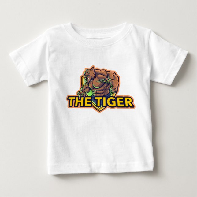 The Tiger Warrior Beast Gaming Mascot Logo T Shirt (Framsida)