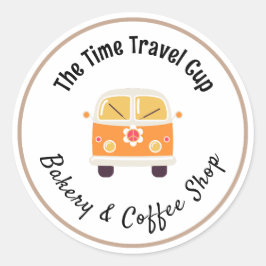 The Time Traveler Cup Bakery and Coffee Business  Runt Klistermärke