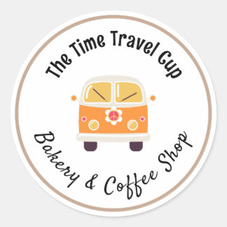 The Time Traveler Cup Bakery and Coffee Business Runt Klistermärke
