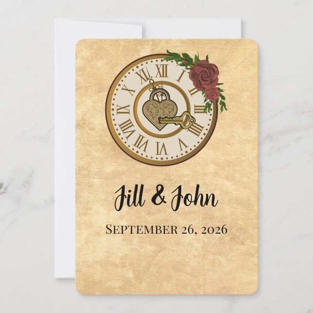 The Timeless Nocturne: Clockwork Heart Invitation Inbjudningar (Framsida)