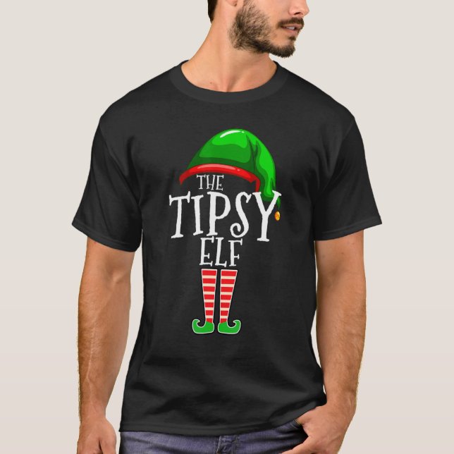 The Tipsy Elf Family Matching Group Christmas   Dr T Shirt (Framsida)
